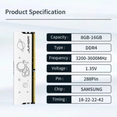 JUHOR DDR4 8GB 16GB 3200MHz 3600MHz 16GBX2 8GBX2 Új Dimm XMP2.0 asztali játékmemória Rams Samsung granulátum