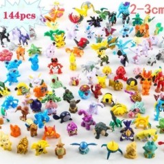 144 Stílusos Pokémon figura játékok Anime Pikachu akciófigura modell Dísz dekoráció Gyűjtse össze játékok gyerekeknek karácsonyi