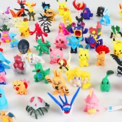 144 Stílusos Pokémon figura játékok Anime Pikachu akciófigura modell Dísz dekoráció Gyűjtse össze játékok gyerekeknek karácsonyi