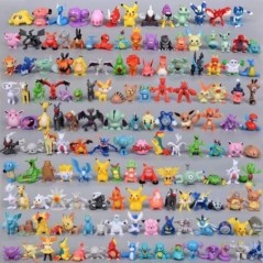 144 Stílusos Pokémon figura játékok Anime Pikachu akciófigura modell Dísz dekoráció Gyűjtse össze játékok gyerekeknek karácsonyi