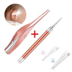 Baba fültisztító kanál LED villanófény Fülviasz Curette Picker Vizuális Gyermek fülpiszkáló Eer Wax Dig Remover Fül Orr Új csipe