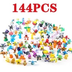 144 Stílusos Pokémon figura játékok Anime Pikachu akciófigura modell Dísz dekoráció Gyűjtse össze játékok gyerekeknek karácsonyi