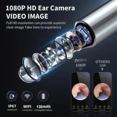 Smart Visual Ear Cleaner 1296P fülrudak Otoscope USB C töltő endoszkóp viaszeltávolító eszköz Earpick MINi kamera egészségügyi k