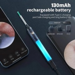 Smart Visual Ear Cleaner 1296P fülrudak Otoscope USB C töltő endoszkóp viaszeltávolító eszköz Earpick MINi kamera egészségügyi k