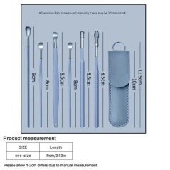 6 db/tétel puha szilikon fülzsír eltávolító hordozható fültisztító rozsdamentes acél 2 fejes fülpiszkáló fülzsír küretta eltávol