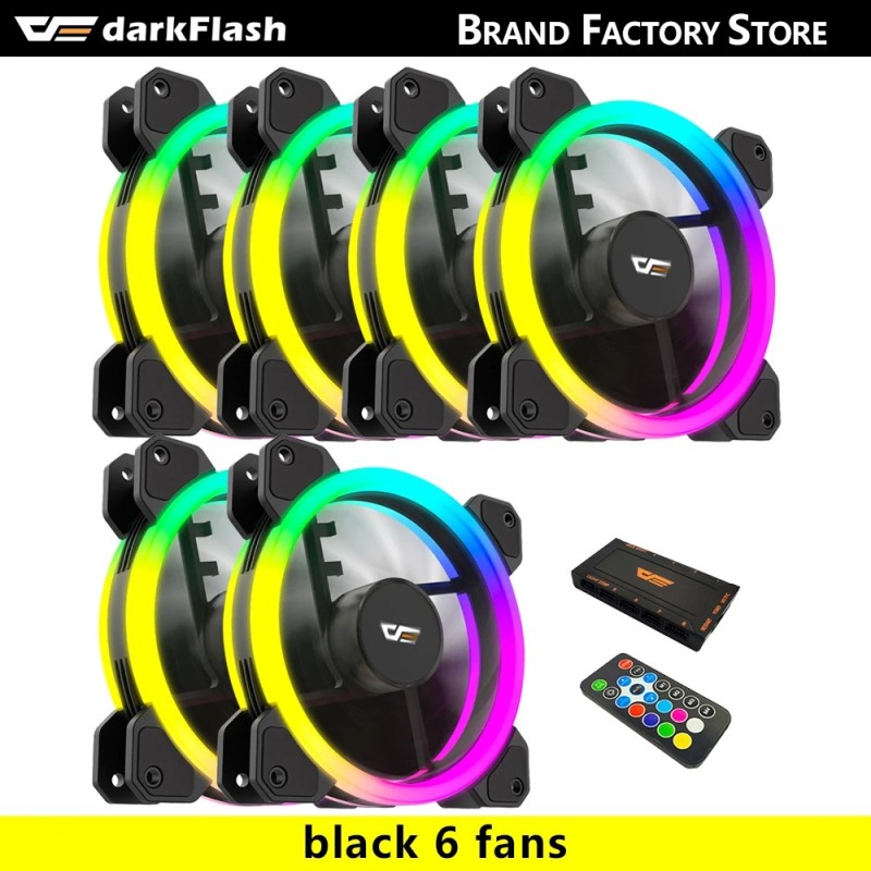 Darkflash DR11 Rgb ventilátor Ventoinha PC Controladora 120mm számítógépház ventilátorkészlet 6 tűs vízhűtő CPU hűtőventilátorok