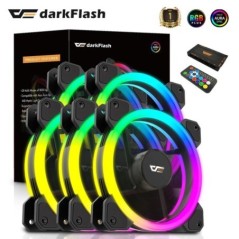 Darkflash DR11 RGB PC tok ventilátorkészletek 6 tűs dupla gyűrűs ARGB hűtés asztali számítógéphez