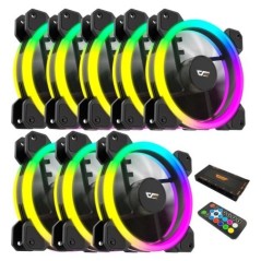 Darkflash DR11 RGB PC tok ventilátorkészletek 6 tűs dupla gyűrűs ARGB hűtés asztali számítógéphez