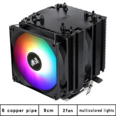 6 rézcső dupla torony ARGB Cpu radiátor hűtő 90mm 4 tűs ventilátor 1200 1150 1155 1366 1700 AM3 AM4 X99 2011 PC hűtőborda 2011-V