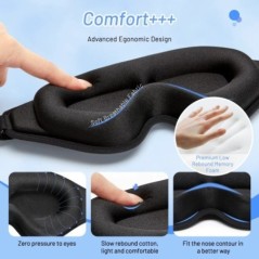 3D Sleep Mask Bekötözött szem elalvást segítő szemmaszk Soft Memory Foam arcmaszk szemhéjtus 99% Blockout Light Slaapmasker szem