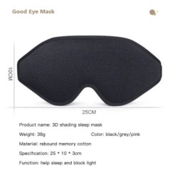 3D Sleep Mask Bekötözött szem elalvást segítő szemmaszk Soft Memory Foam arcmaszk szemhéjtus 99% Blockout Light Slaapmasker szem