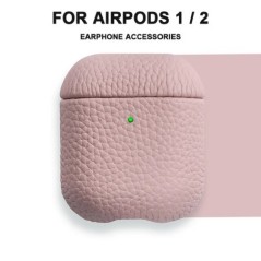 Airpods Pro2 tokhoz 100%-ban valódi bőr tok Airpodshoz 3/2 / Pro bőrtokok AirPods tok Licsi mintás marhabőr tokok