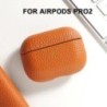 Airpods Pro2 tokhoz 100%-ban valódi bőr tok Airpodshoz 3/2 / Pro bőrtokok AirPods tok Licsi mintás marhabőr tokok