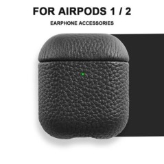 Airpods Pro2 tokhoz 100%-ban valódi bőr tok Airpodshoz 3/2 / Pro bőrtokok AirPods tok Licsi mintás marhabőr tokok