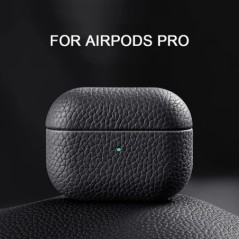 Airpods Pro2 tokhoz 100%-ban valódi bőr tok Airpodshoz 3/2 / Pro bőrtokok AirPods tok Licsi mintás marhabőr tokok