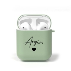 Személyre szabott egyedi név szöveg Puha szilikon fülhallgató tok Airpodshoz 1 2 3 Pro 2 Love Heart Aranyos puha borítás Airpods