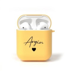 Személyre szabott egyedi név szöveg Puha szilikon fülhallgató tok Airpodshoz 1 2 3 Pro 2 Love Heart Aranyos puha borítás Airpods