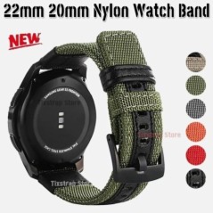 20 mm-es 22 mm-es nylon szíj Samsung Galaxy karóra 3 4 46 mm-es gear s3 Frontier Classic szövött nylon szíjhoz 20 mm-es 22 mm-es