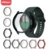 Üveg+matt órahuzat Samsung Galaxy Watch 4 tokhoz 44mm 40mm, Mindent lefedő védő lökhárítók Galaxy Watch 5/4-hez