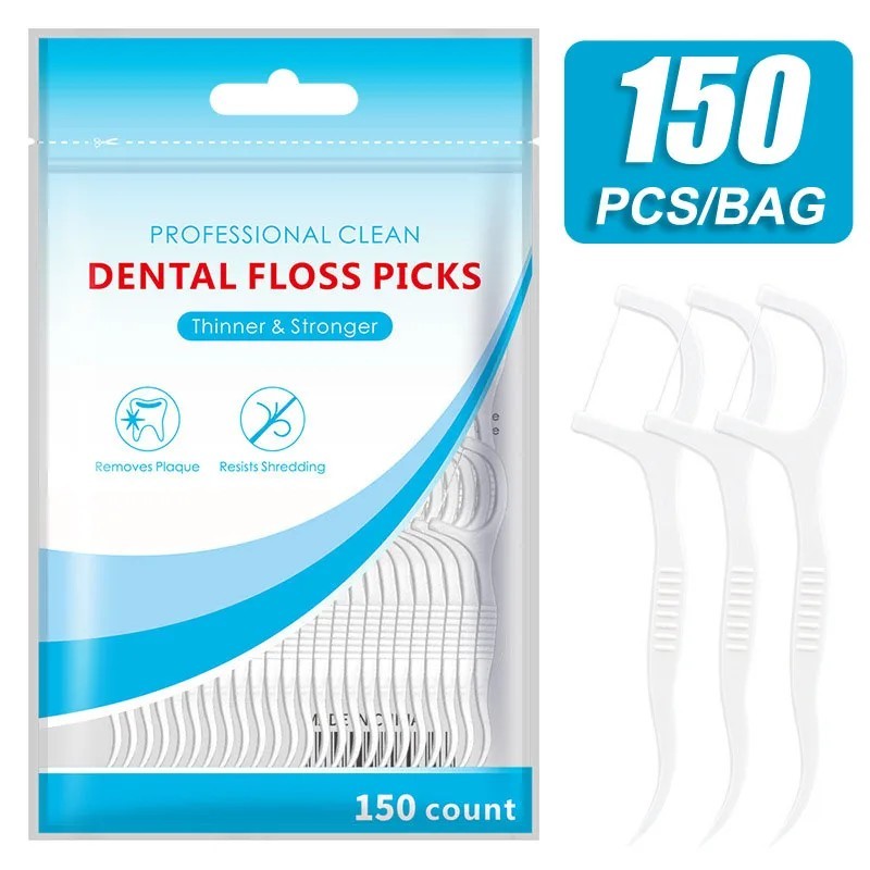 600/DB Floss Family Pack Ultra-finom fogpiszkáló eldobható lapos fogselyem, hordozható, hordozható fogselyem, duplafejes szájhig