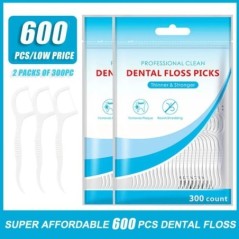 600/DB Floss Family Pack Ultra-finom fogpiszkáló eldobható lapos fogselyem, hordozható, hordozható fogselyem, duplafejes szájhig