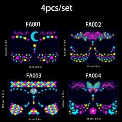 Valentin-napi fluoreszkáló bőr arctetoválások Ideiglenes tetoválások Vízálló kar- és válltetoválások Zene Koncert Bártetoválás
