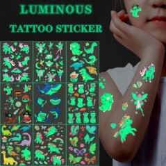 Luminous Tattoo 5 10db/Szett Ideiglenes tetoválás Mermaid Licorne Gyermek matricák gyerekeknek Pokémon tetováló tetoválás gyerek