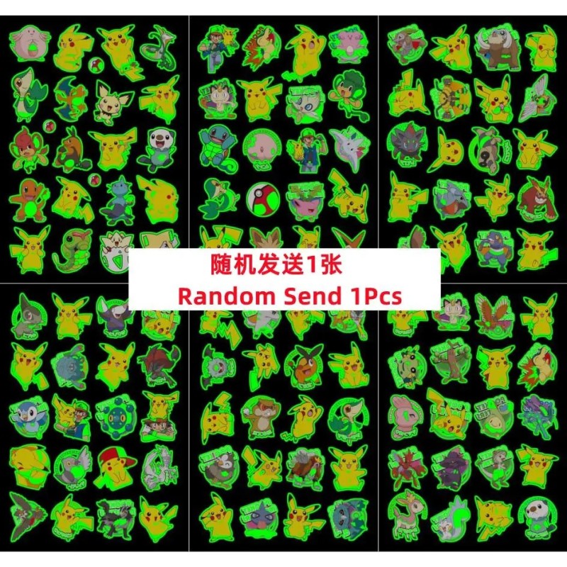1db/3db/6db nem ismétlődő világító Pokemon Pikachu tetoválás matricák játékok rajzfilm ideiglenes tetoválás gyerekeknek gyerekaj