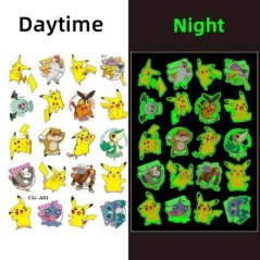 1db/3db/6db nem ismétlődő világító Pokemon Pikachu tetoválás matricák játékok rajzfilm ideiglenes tetoválás gyerekeknek gyerekaj