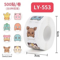 500 DB Anime Aranyos Pokemon matricák Kawaii Pikachu Charizard Kerek pecsét Matricák Tekercsek Matricák Graffiti Csomagmatricák 