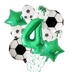 11 db hélium fólia globos futball lufi születésnapi parti dekoráció gyerekeknek fiú 30 hüvelykes zöld szám labdás futball parti 