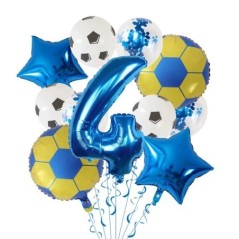 11 db hélium fólia globos futball lufi születésnapi parti dekoráció gyerekeknek fiú 30 hüvelykes zöld szám labdás futball parti 