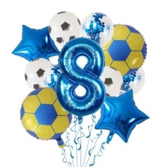 11 db hélium fólia globos futball lufi születésnapi parti dekoráció gyerekeknek fiú 30 hüvelykes zöld szám labdás futball parti 