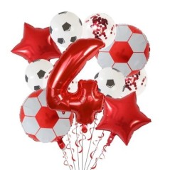 11 db hélium fólia globos futball lufi születésnapi parti dekoráció gyerekeknek fiú 30 hüvelykes zöld szám labdás futball parti 