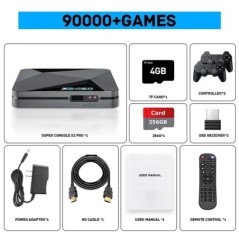 KINHANK Retro Videojáték-konzol Super Console X2 Pro 90000 videojátékkal PS1/DC/MAME/SS-hez Gamepad Kid Gift Game Box-al