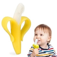 Banana Shape Safe Toddle Teether baba szilikon oktató fogkefe BPA mentes banán fogászati gyűrű szilikon rágó fogápoló fogak