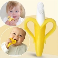 Banana Shape Safe Toddle Teether baba szilikon oktató fogkefe BPA mentes banán fogászati gyűrű szilikon rágó fogápoló fogak