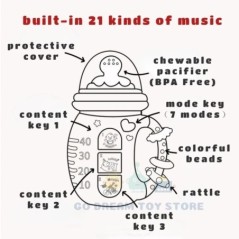 Baba zenés cumisüveg cumi újszülött puha fogak csörgők oktatójáték mobil csörgő játékok 0-12M nyugtató vokális zene