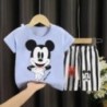 2db/szett Mickey Baby Nyári Ruhák Gyermek tréningruha Rövid ujjú Öltöny Lányok Fiúk Póló + Rövidnadrágok Outfitek Disney 1-4 Kor