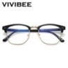 VIVIBEE Vintage Anti Blue Fényblokkoló Szemüvegek Férfi Négyzet Ray Filter Női Játék szemüvegek Fekete keretek Számítógépes szem
