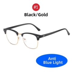 VIVIBEE Vintage Anti Blue Fényblokkoló Szemüvegek Férfi Négyzet Ray Filter Női Játék szemüvegek Fekete keretek Számítógépes szem