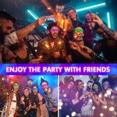 Sötétben világít LED szemüveg 6 neon színű roló Lámpaernyő Szemüveg Karácsonyi Mardi Gras Születésnap Neon Mardi Gras Party Üveg