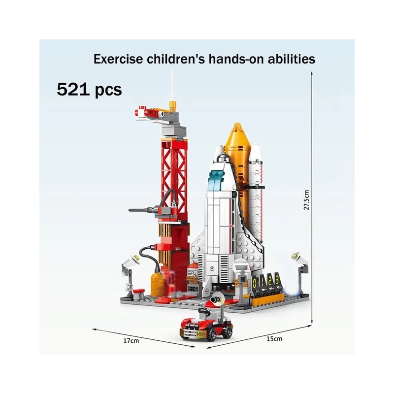 Repülési Űrkikötő modell Űrsikló rakétakilövő központ Építőelemek Űrhajó gyerekek Tégla Kreatív játékok