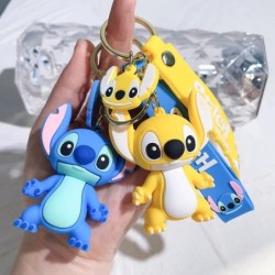 Anime Disney Keychain Cartoon Mickey Mouse Minnie Lilo & Stitch Cute Doll Keyring Ornament Key Chain Car Pendant Kids Gift