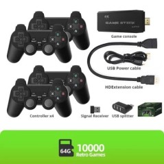 DATA FROG Retro videojátékkonzol 2.4G vezeték nélküli játékkonzol Game Stick 4k 10000 játékok hordozható Dendy játékkonzol TV-he