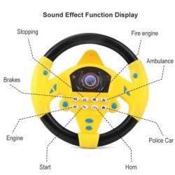Gyerekek elektromos szimulációs kormánykerék játékok Ajándékok Könnyű hangok Zenés babakocsi vezetést szimulál énekes játék gyer