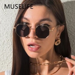 MUSELIFE sokszögű napszemüvegek férfi vintage nyolcszögű fém napszemüvegek nőknek Luxus márka Goggle Napszemüvegek Női Gafas De 