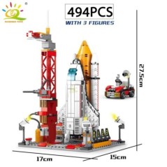 HUIQIBAO Space Aviation pilóta rakéta építőkockák űrhajós figurával City Aerospace modell téglák gyerekjátékok gyerekeknek