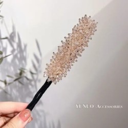 Női Easy Hair Bun Maker Virágos kristály Fánk Updo Hair Stick DIY Tányér Haj Hajlítható Hajpánt Chignon Hajkiegészítők Ajándék