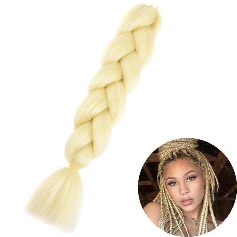 24" Synthetic Yaki Braids Hair kanekalon Ombre Braiding Hair Jumbo Braid Hair Extension For Women Hundreds of colors DIY Hair